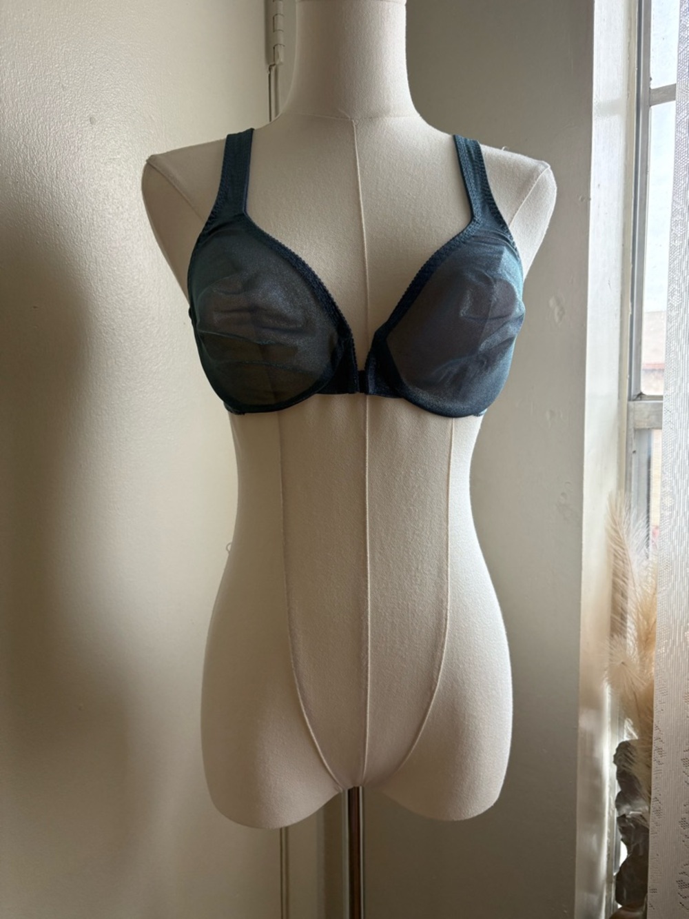 victoria's secret 90s vintage blue iridescent shimmer sheer bra